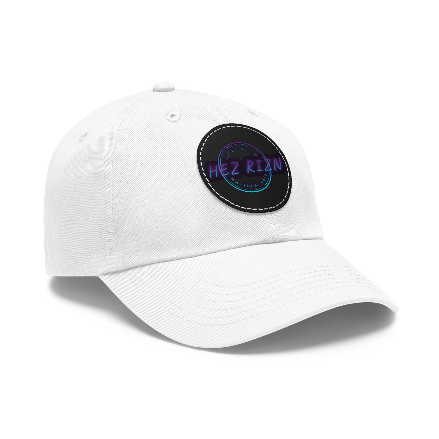 Dad Hat with Leather Patch (Round)