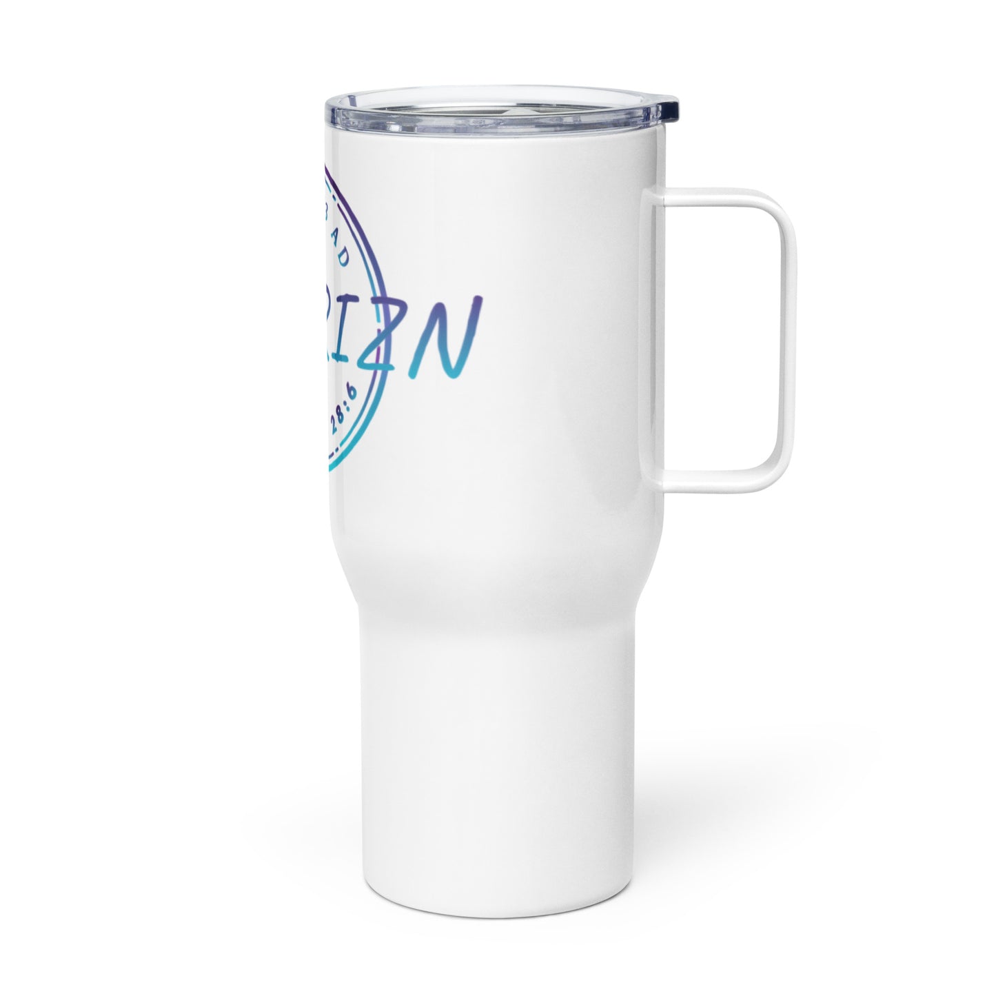 Travel mug with a handle